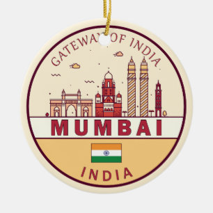 Décoration En Céramique Emblème Skyline de Mumbai India