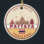 Décoration En Céramique Emblème Skyline Pattaya Thaïlande City<br><div class="desc">Art minimaliste et coloré de Pattaya avec monuments et monuments de la ville en Thaïlande.</div>