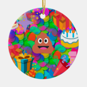 Décoration En Céramique emoji joyeux pod'anniversaire
