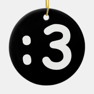 Décoration En Céramique Émoticône face chat : 3