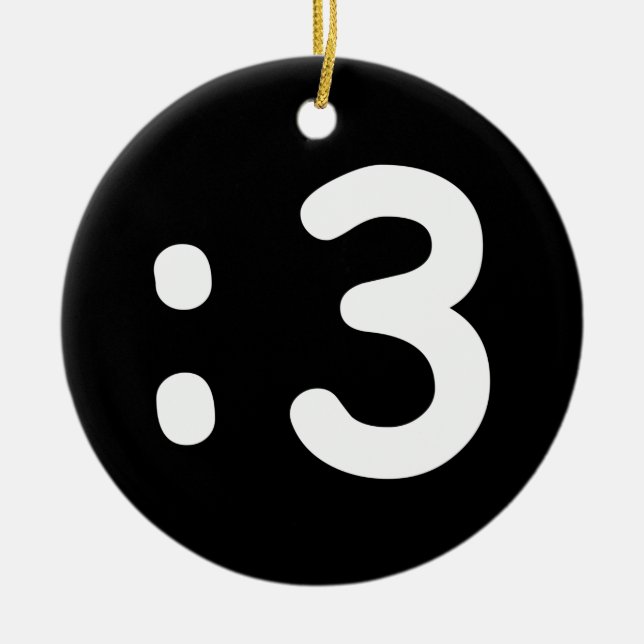 Décoration En Céramique Émoticône face chat : 3 (Devant)