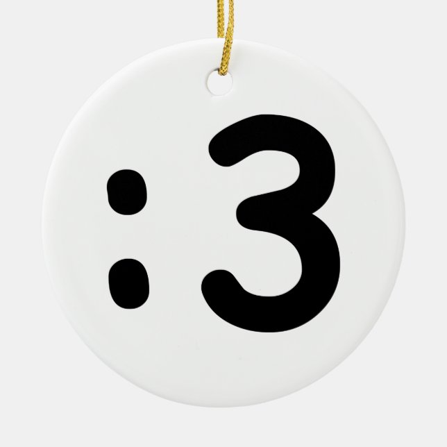 Décoration En Céramique Émoticône face chat : 3 (Devant)