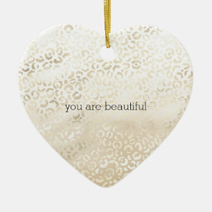 Décoration En Céramique Empreinte de léopard d'or Khaki crème d'eau beige