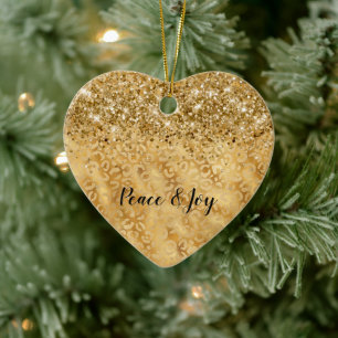 Décoration En Céramique Empreinte de léopard Parties scintillant Glam Gold