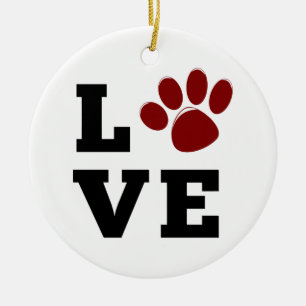 Décoration En Céramique Empreinte de patte d'amour Amateur d'animaux Amate