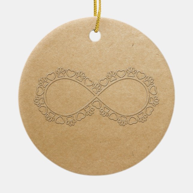 Décoration En Céramique Empreinte de patte de chien d'amour infini (Devant)