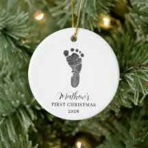 Empreinte de pied de bébé Premier Noël