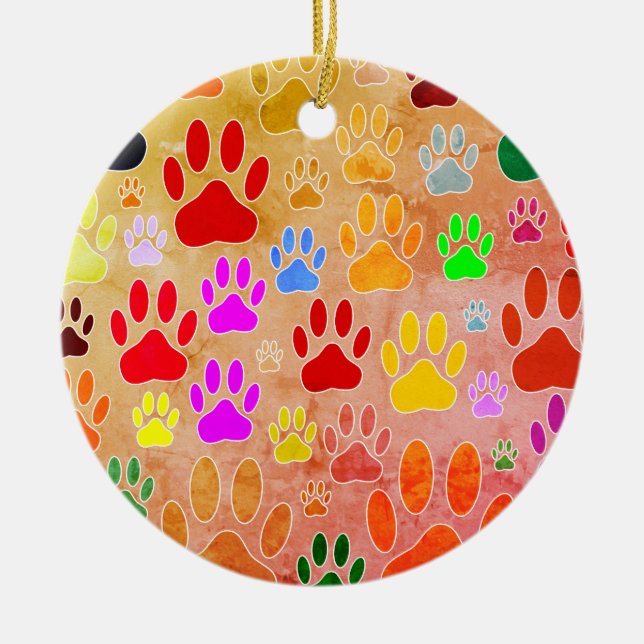 Décoration En Céramique Empreintes de pattes de chiens sur Arrière - plan  (Devant)