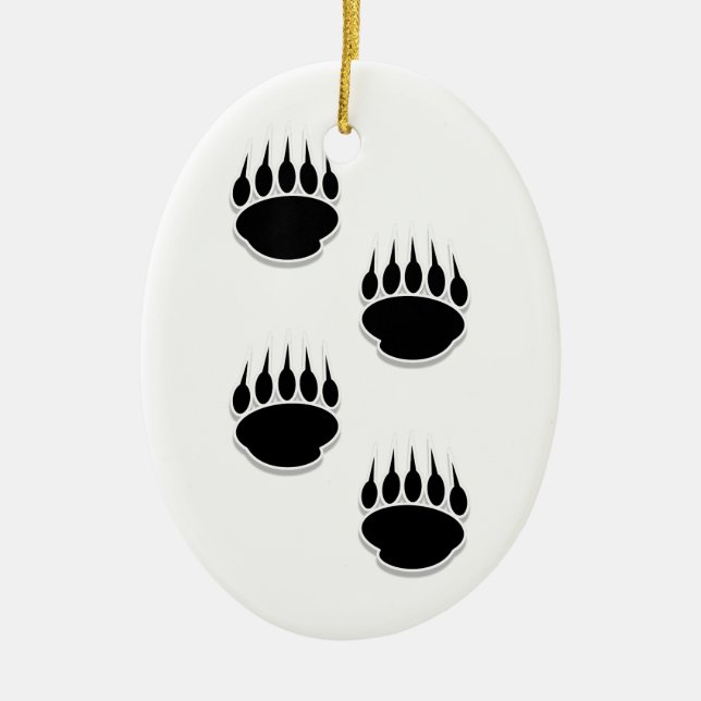 Décoration En Céramique Empreintes de pattes de l'ours noir (Devant)