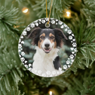 Boule de Noël empreinte chien