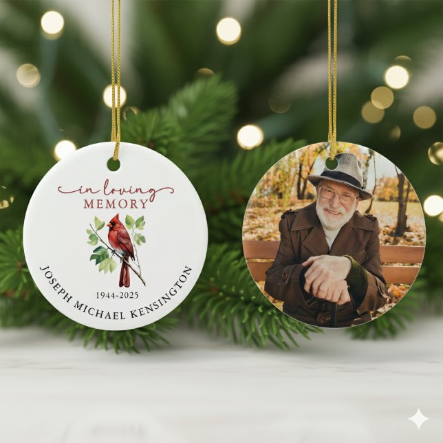 Décoration En Céramique En mémoire d'amour Cardinal Memorial Keepsaké (In Loving Memory Cardinal Memorial Keepsake Ceramic Ornament)