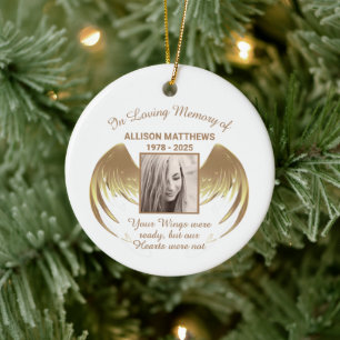 Décoration En Céramique en mémoire d'amour de la photo Wings Memorial