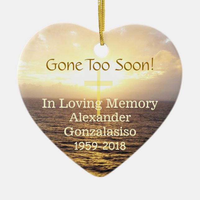 Décoration En Céramique En Mémoire de l'amour Croix sainte (Devant)