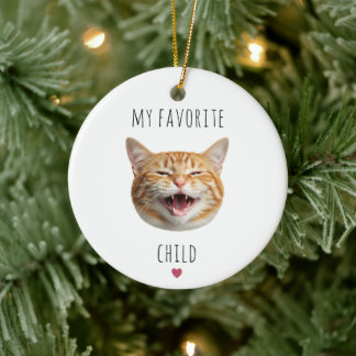 Décoration En Céramique Enfant à fourrure préféré drôle - Visage de chat p