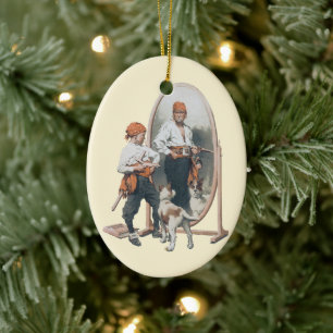 Décoration En Céramique Enfant vintage, Petit Pirate, Chien, Miroir, Bouca