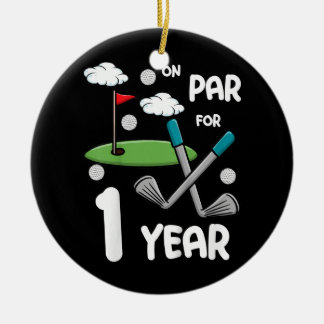 Décoration En Céramique Enfants 1er Anniversaire Golf Funny Golfeur 1 An