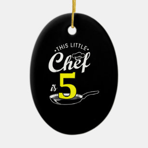 Décoration En Céramique Enfants 5e anniversaire cadeau Cuisiner 5 ans