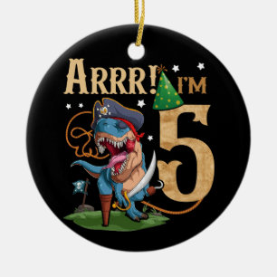 Décoration En Céramique Enfants 5e anniversaire Chemise garçon 5 ans Pirat