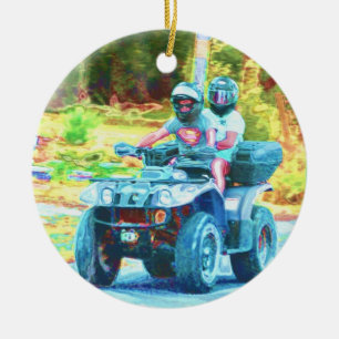 Décoration En Céramique Enfants à bord d'un véhicule tout terrain sur rout
