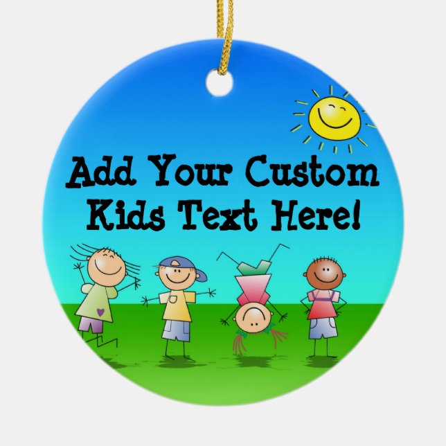 Décoration En Céramique Enfants jouant à l'extérieur pendant une journée e (Devant)