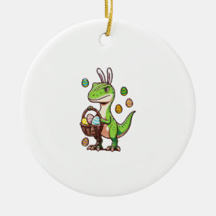 Décoration En Céramique Enfants Pâques Dinosaure Trex Oeuf Chasse Garçons 