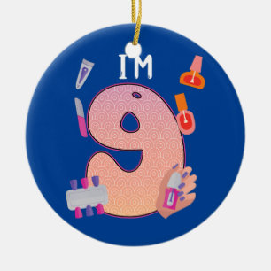 Décoration En Céramique Enfants Spa maquillage 9e anniversaire pour petite