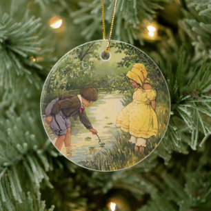 Décoration En Céramique Enfants vintages, garçons et filles Jouer par Cree