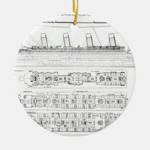 Décoration En Céramique Enquête dans la perte de Titanic : Sectio croisé