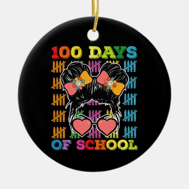 Décoration En Céramique Enseignant Bun Méssy 100 Jours D'école (Devant)