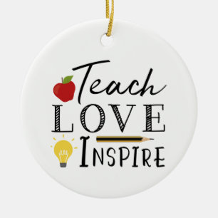 Décoration En Céramique Enseignant enseigner l'amour inspirer l'ornement c