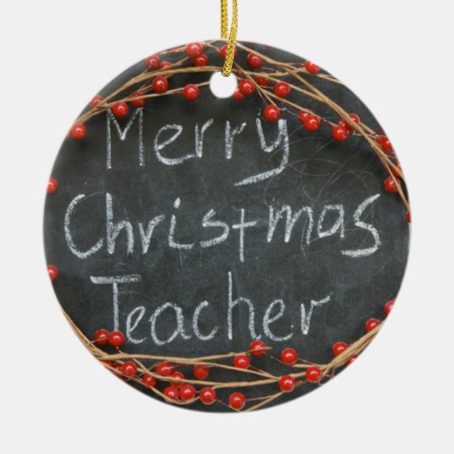 DÉCORATION EN CÉRAMIQUE ENSEIGNANT/MERRY NOËL SUR L'AUTRE CÔTÉ CÉRAMIQUE O (Devant)