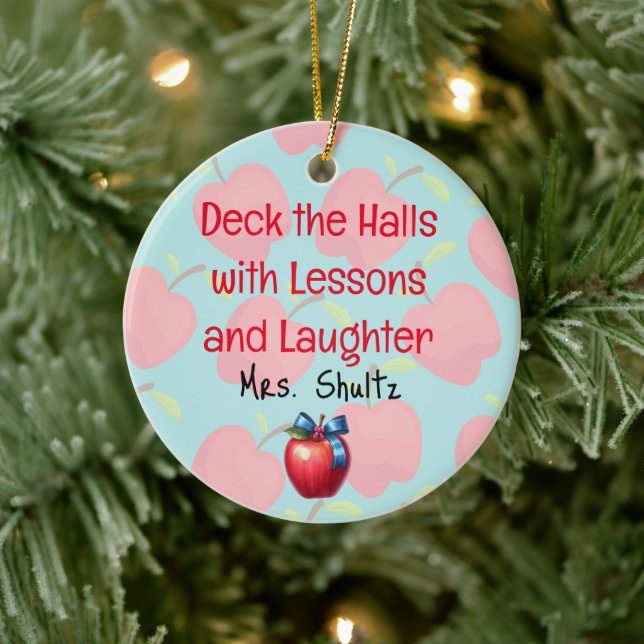 Décoration En Céramique Enseignant Noël "Deck the Halls" (Arbre)