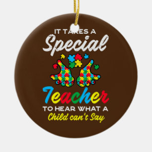 Décoration En Céramique Enseignant Spécial Pour Entendre Un Enfant Ne Peut