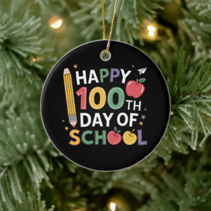 Décoration En Céramique Enseignants du 100e jour d'école Joyeux 100 jours