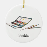 Ensemble antique de peinture d'aquarelles