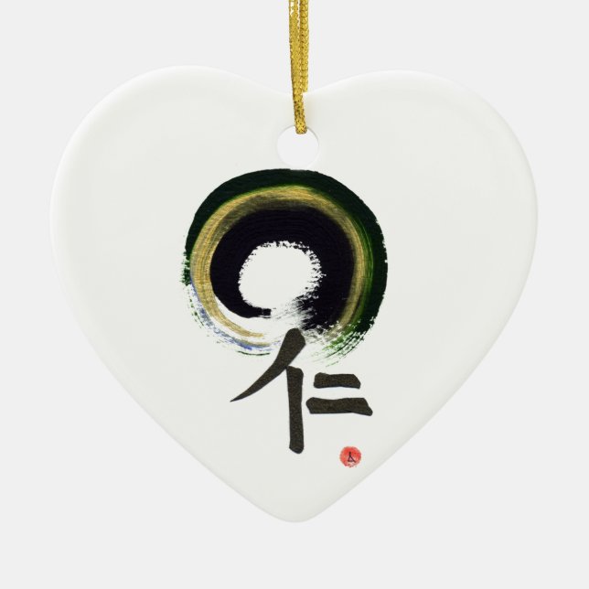 Décoration En Céramique Enso - kanji pour la bienveillance (Devant)