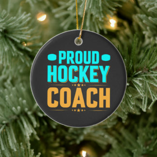 Décoration En Céramique Entraîneur de hockey fier