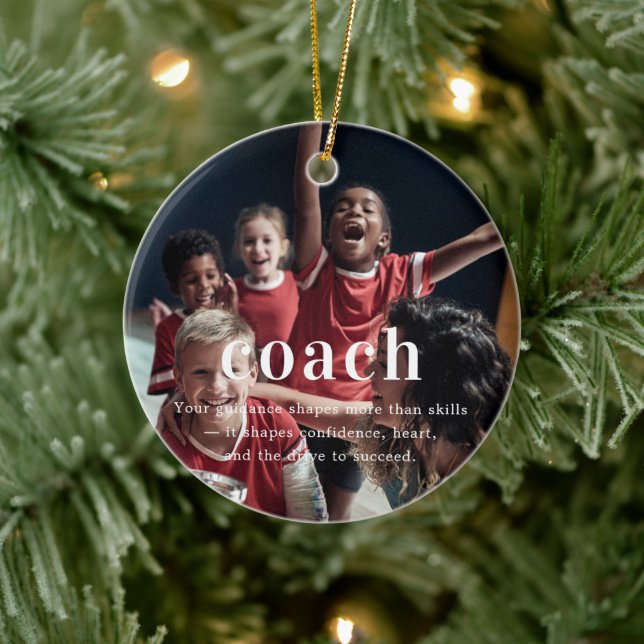 Décoration En Céramique Entraîneur | Souvenir de photo sentimentale Noël (Arbre)