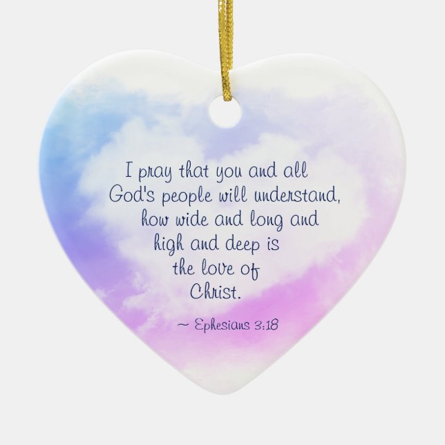 Décoration En Céramique Éphésiens 3:18 Quelle est la profondeur et la larg (Devant)