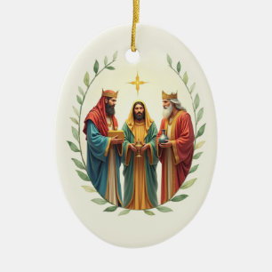 Décoration En Céramique Épiphanie Trois Sages Rois Paix de Dieu Bénédictio