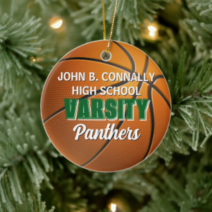 Décoration En Céramique Équipe de basket-ball universitaire verte Noël per