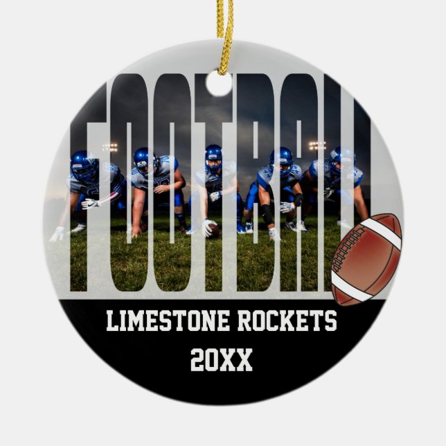 Décoration En Céramique Équipe de football photo Keepsaké (Devant)