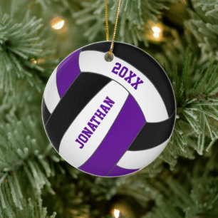 Décoration En Céramique équipe de sport violet noir couleurs garçons volle