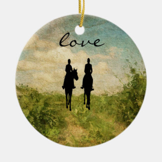 Décoration En Céramique Équitation personnalisée équitation Couple Love