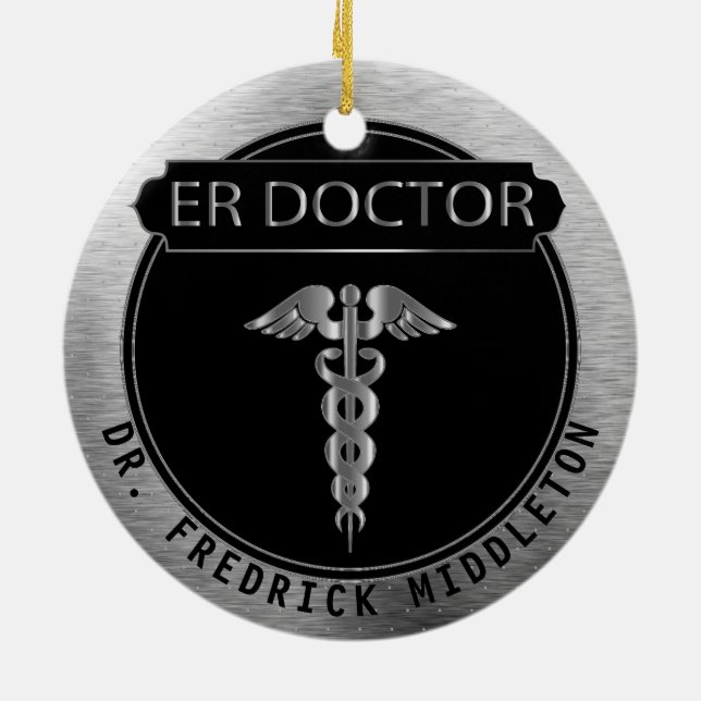 Décoration En Céramique ER Doctor 👨 ‍ ⚕️ - UpScale Black and Silver (Dos)