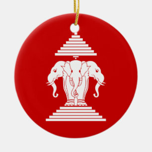 Décoration En Céramique Erawan trois a dirigé le Laotien