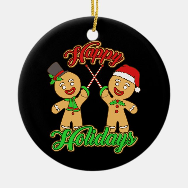 Décoration En Céramique Escrime Noël pain d'épices Hommes Fêtes Noël (Devant)