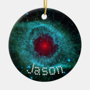Décoration En Céramique Espace de science nébuleuse Nom de Noël du geek