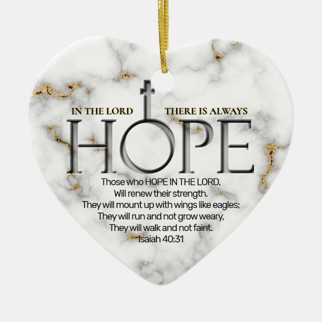 Décoration En Céramique Espoir dans l'Écriture Verse Ésaïe 40:31 (Devant)
