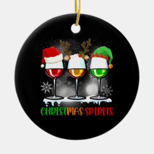 Décoration En Céramique Esprits De Noël Drôle Lunettes De Vin Noël